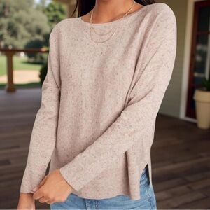 Banana Republic Sz XS Scoop Neck Marbled Oatmeal Long Sleeve Sweater very roomy